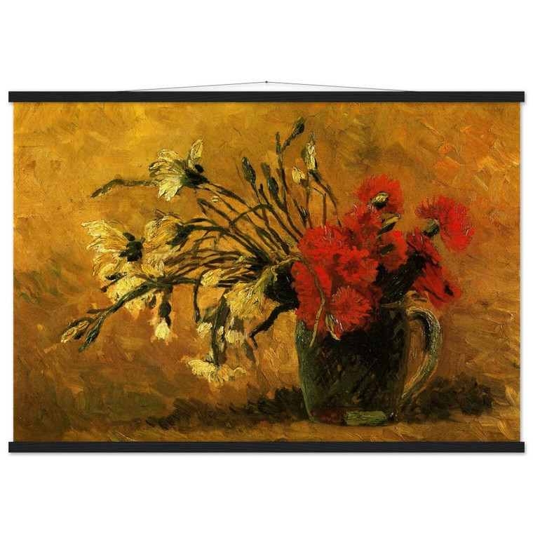 Van Gogh Vase Red and White Carnations Matte Poster Hanger