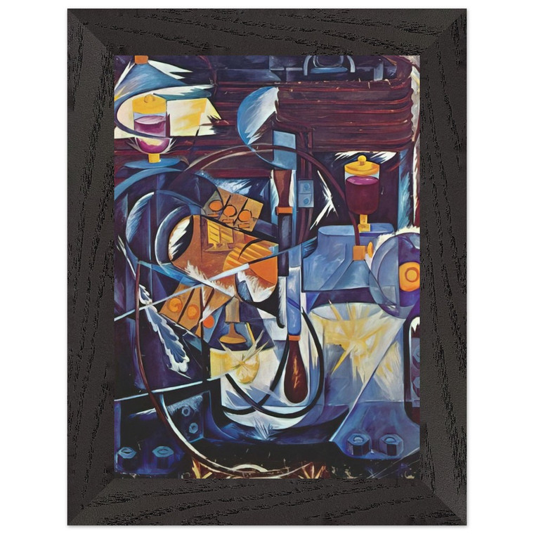 Natalia Goncharova Dynamo machine 1913 Premium Wooden Framed Art Print / Poster