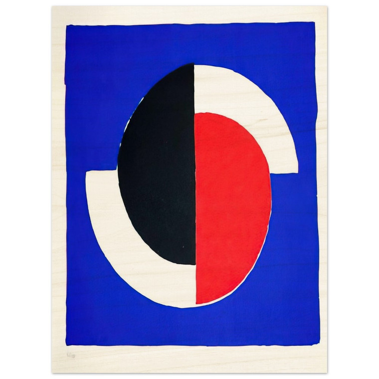 Sonia Delaunay  COMPOSITION RED BLUE BLACK WHITE Wood Print
