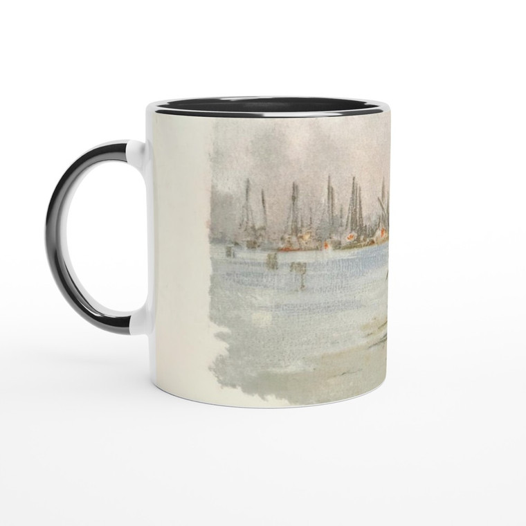 Childe Hassam - Woodboats and Dogana Ceramic Mug with Color Inside