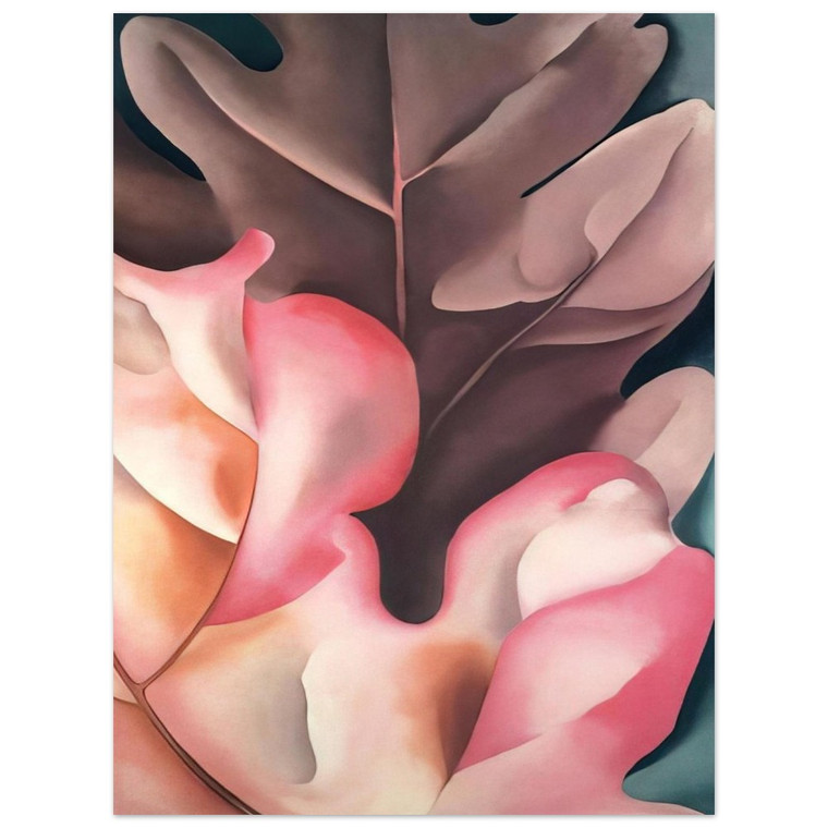 Georgia OKeeffe  Oak Leaves Pink and Grey Aluminum Print