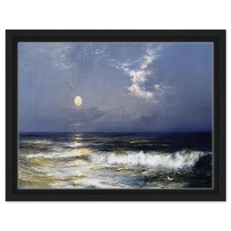 Thomas Moran  Moonlit Seascape Framed Canvas