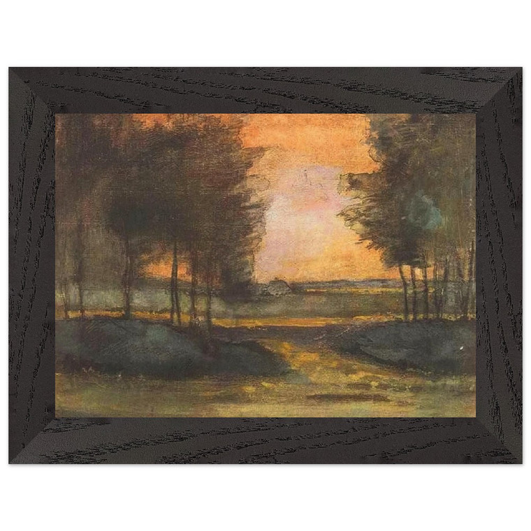 Van Gogh Landscape in Drenthe Premium Wooden Framed Art Print / Poster