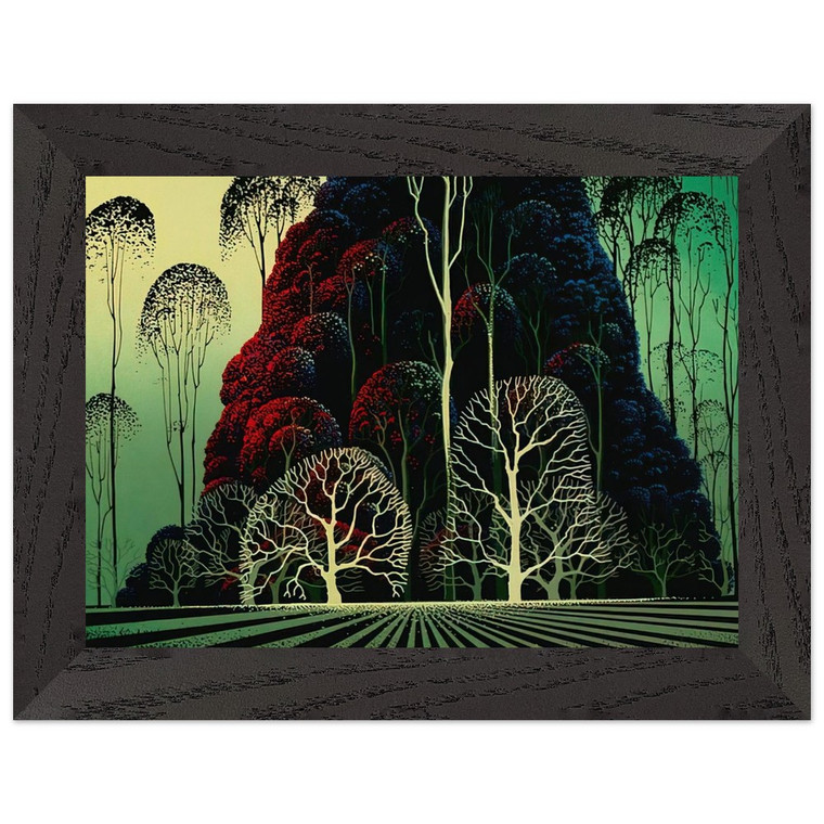 Eyvind Earle  Eucalyptus Forest Premium Wooden Framed Art Print / Poster