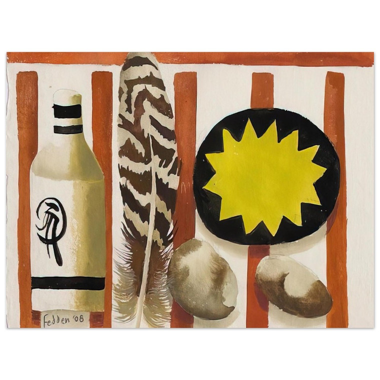 Mary Fedden  Feather and two stones  2008 Aluminum Print