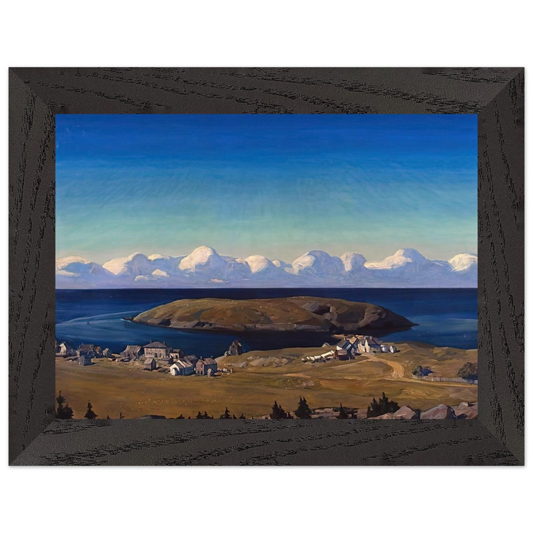 Rockwell Kent Island Village Coast of Maine Wooden Framed Art Print