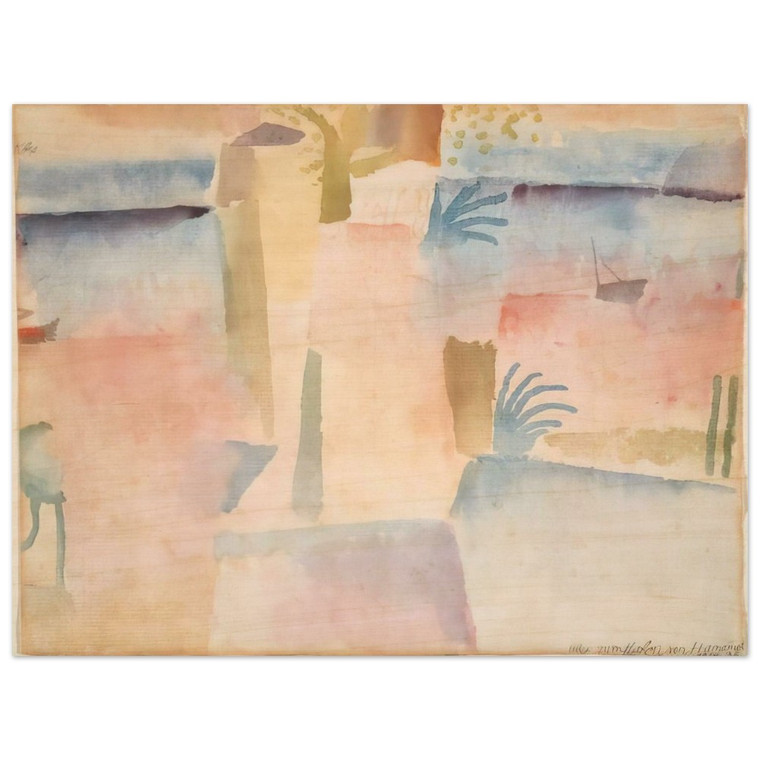 Paul Klee  VIEW TOWARDS THE PORT OF HAMMAMET 1914 Wood Print