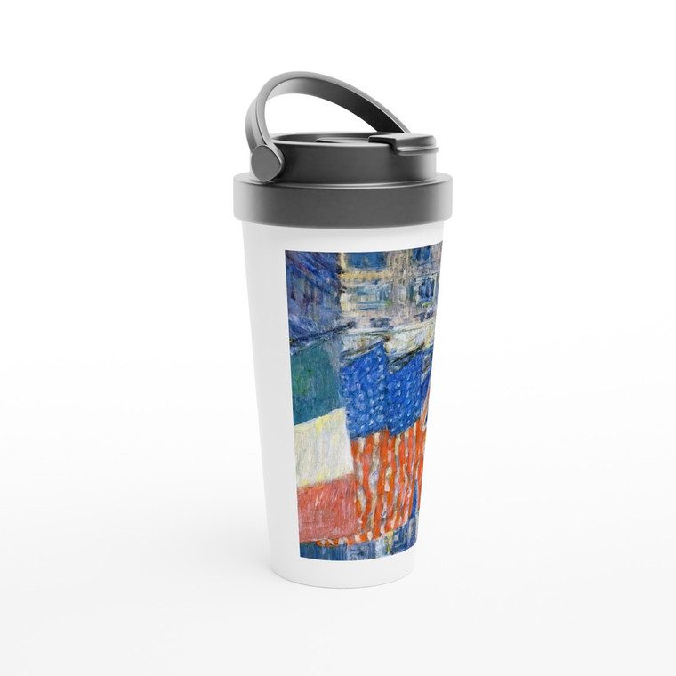 Childe Hassam - Avenue of the Allies aka Flags on the Waldorf Travel Mug