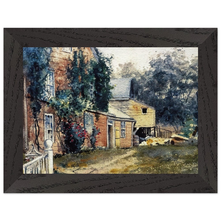 Childe Hassam  Old House Nantucket Premium Wooden Framed Art Print / Poster