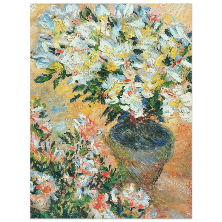 claude monet  White Azaleas in a Pot Wood Print