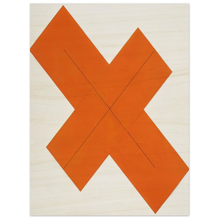 Robert Mangold  X WITHIN X ORANGE 1981 Wood Print