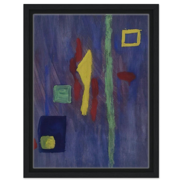 Barnett Newman Untitled Red Yellow Green Forms Purple Ground Framed Canvas