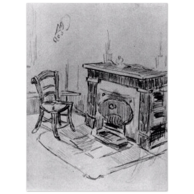 Vincent van Gogh  Mantelpiece with Chair Aluminum Print