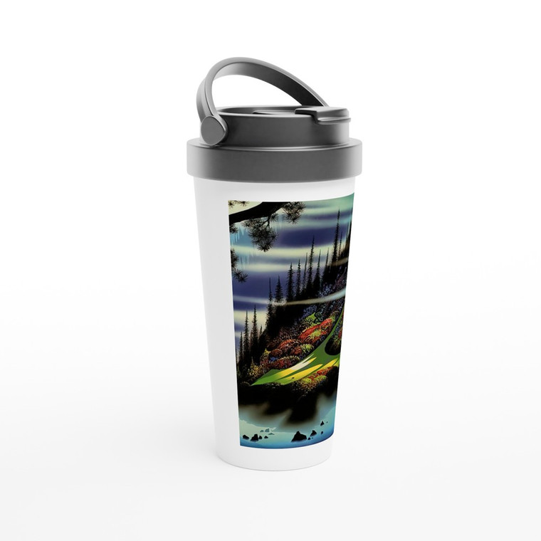 Eyvind Earle - Pasture Through the Fog Travel Mug