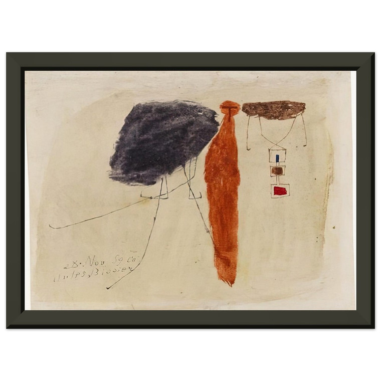 Julius Bissier  Komposition  1959 Premium Metal Framed Art Print / Poster