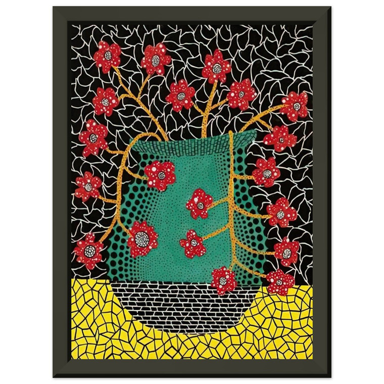 Yayoi Kusama  FLOWERS 1983 Premium Metal Framed Art Print / Poster