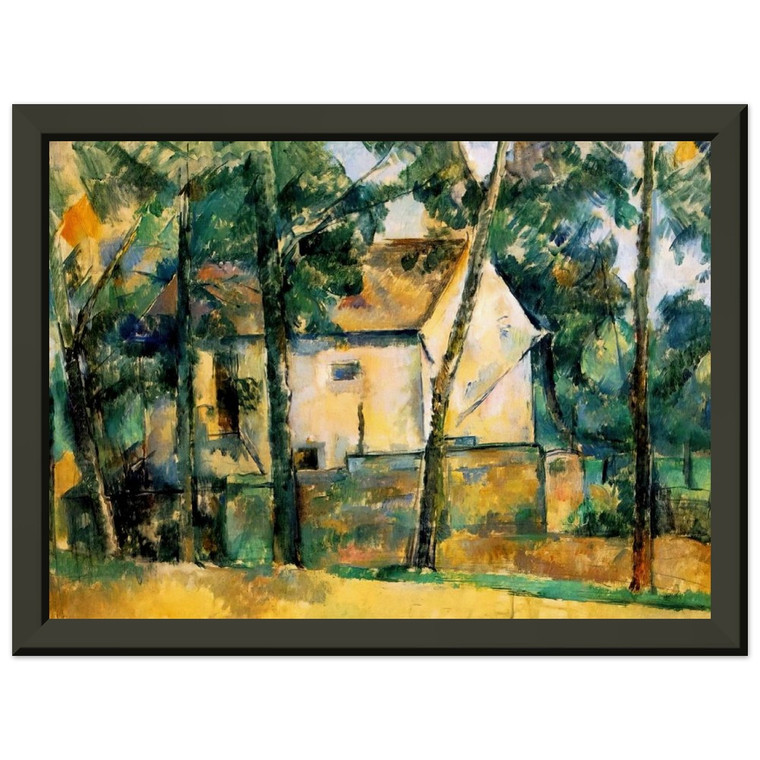 Paul Cezanne  House and Trees Premium Metal Framed Art Print / Poster