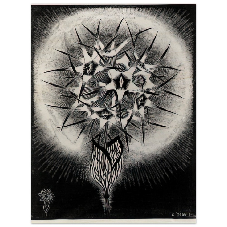 MC Escher  PRICKLY FLOWER Wood Print