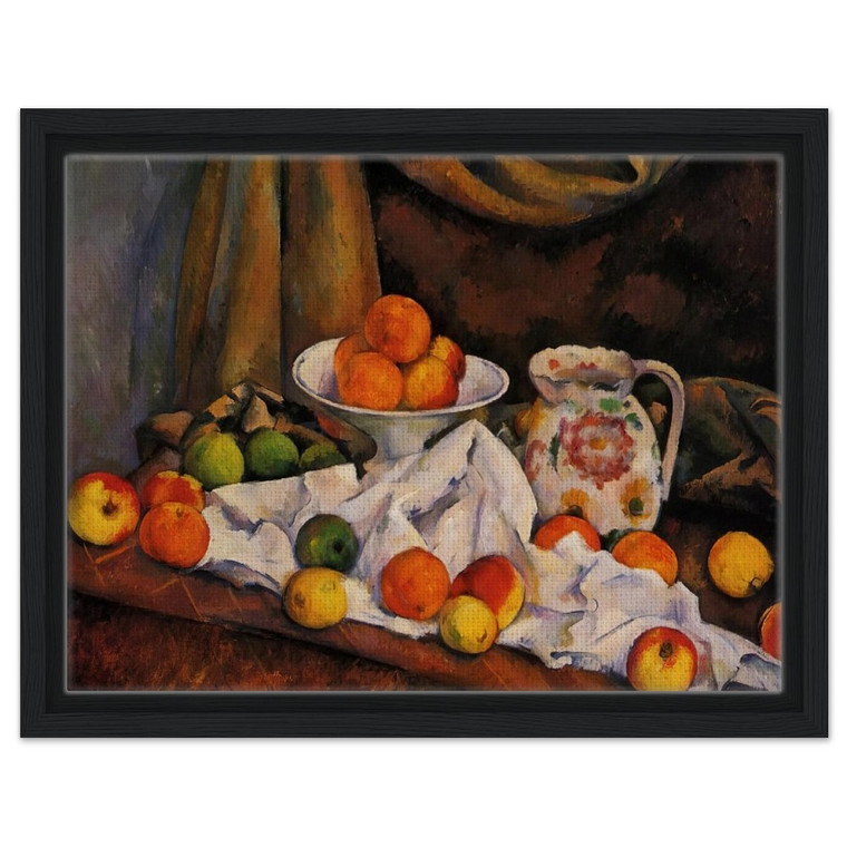 Paul Cezanne  Fruit Bowl Pitcher and Fruit Framed Canvas