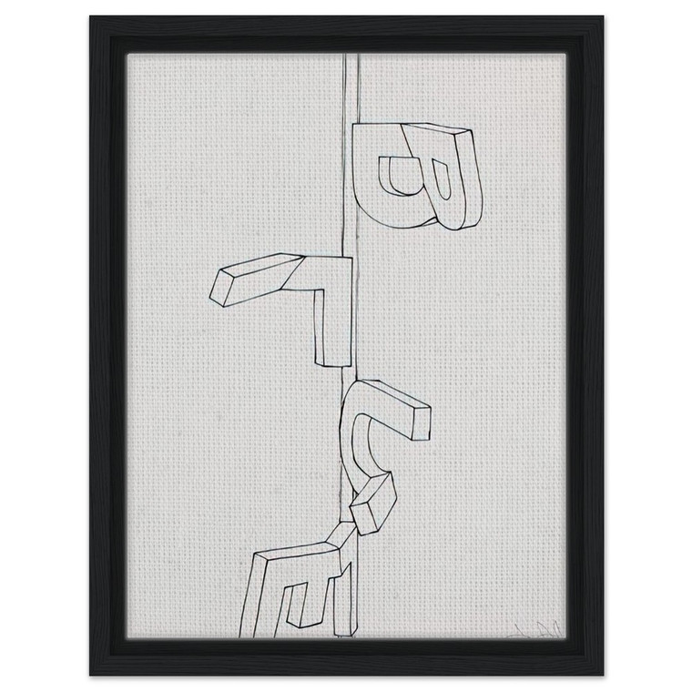 Jasper Johns  BENT BLUE 1971 Framed Canvas