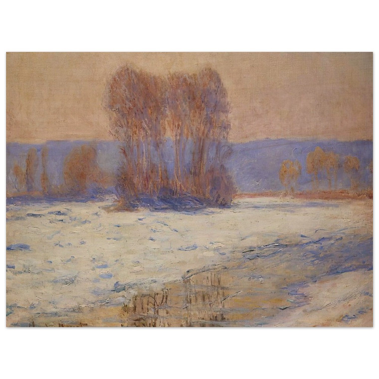 claude monet  The Seine at Bennecourt Winter Wood Print