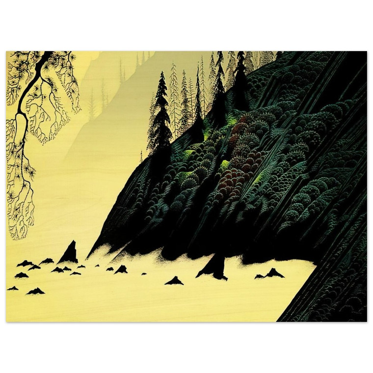 Eyvind Earle  Spruce Redwood and Pine Wood Print
