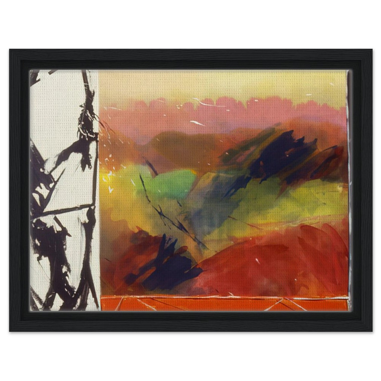 Ronnie Landfield  Railroad Gate  1989 Framed Canvas