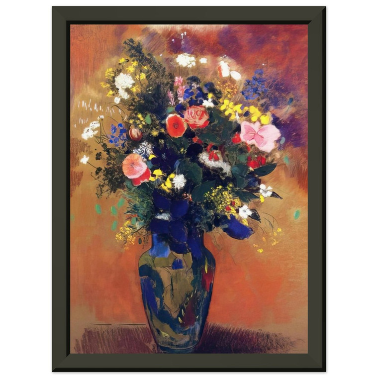 Odilon Redon LARGE BOUQUET OF WILD FLOWERS Premium Metal Framed Print