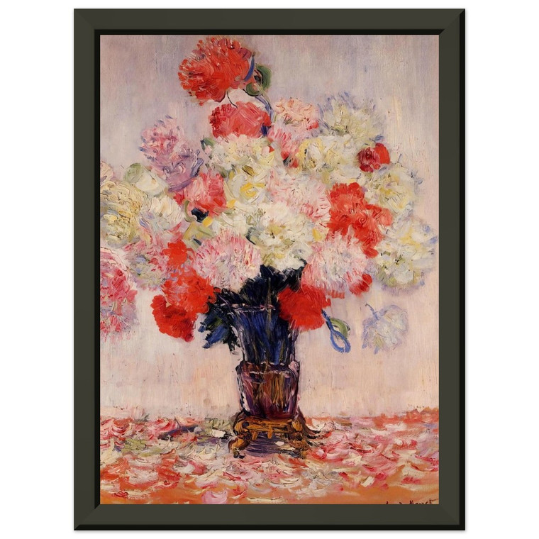 claude monet  Vase of Peonies N1 Premium Metal Framed Art Print / Poster