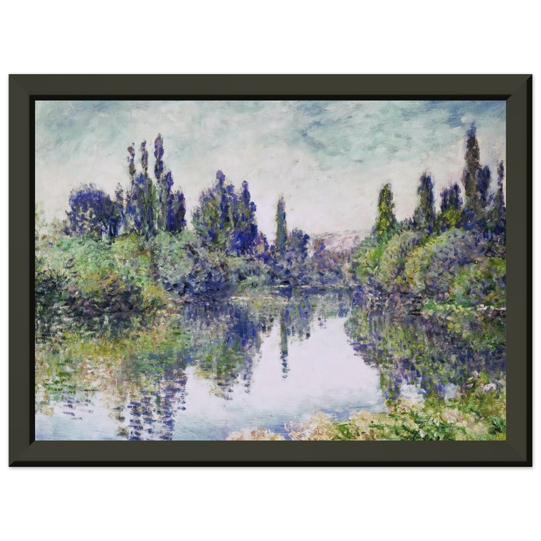 Monet Morning Seine Vetheuil Premium Metal Framed Art Print Poster