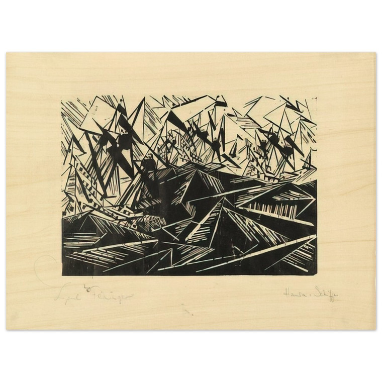 Lyonel Feininger  HANSEATIC SHIPS HANSASCHIFFE 1919 Wood Print