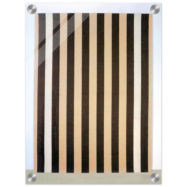 Daniel Buren Acrylique blanche sur tissu raye 1972 Acrylic Print
