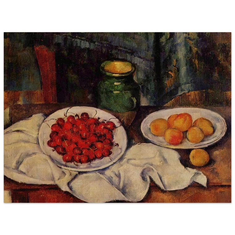 Paul Cezanne  Still Life with a Plate of Cherries Wood Print