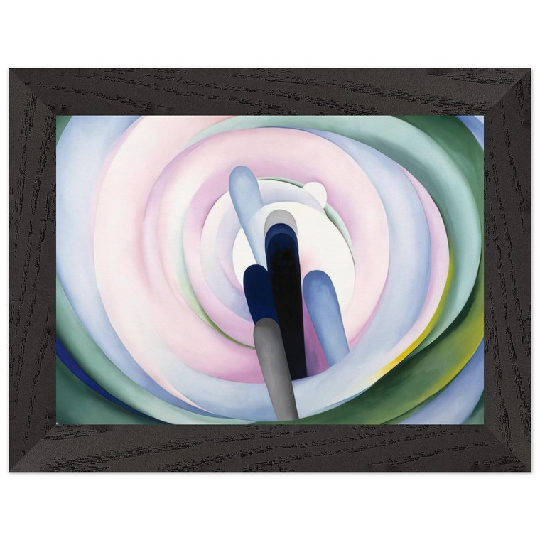 Georgia OKeeffe Grey Blue Black Pink Circle Premium Wooden Framed Art Print