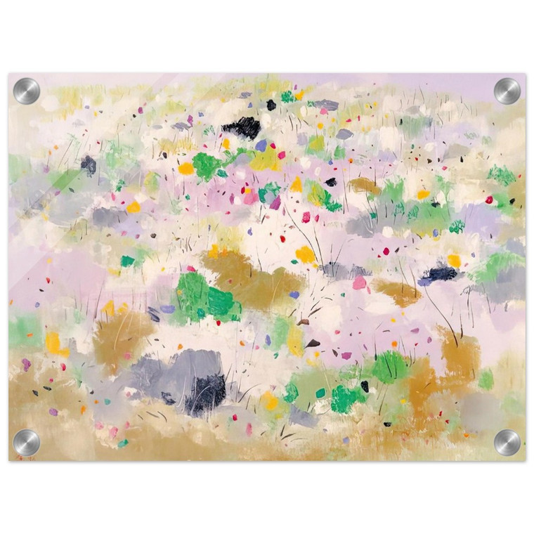 Wu Guanzhong, Blooming Mountain, Abstract Expressionist Ink Wash Acrylic Print