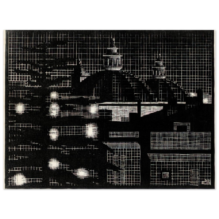 MC Escher  NOCTURNAL ROME 5 Wood Print
