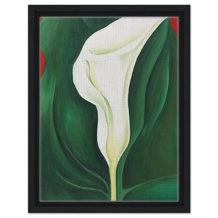 Georgia OKeeffe  Single Calla Lily  Red  Framed Canvas