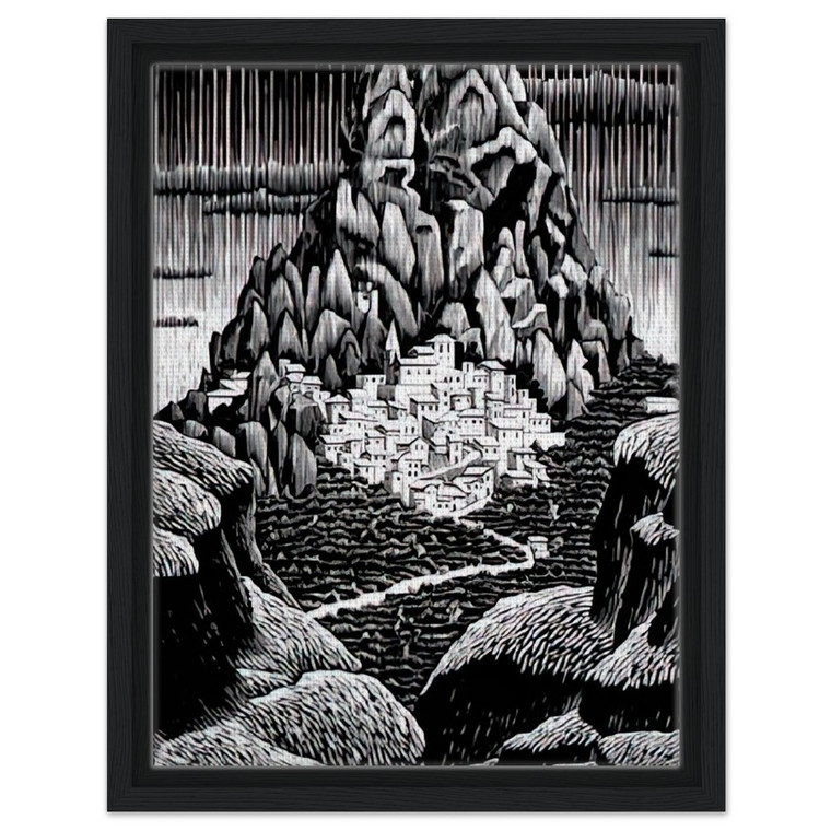 MC Escher  PENTEDATTIO CALABRIA JANUARY 1930 1930 Framed Canvas