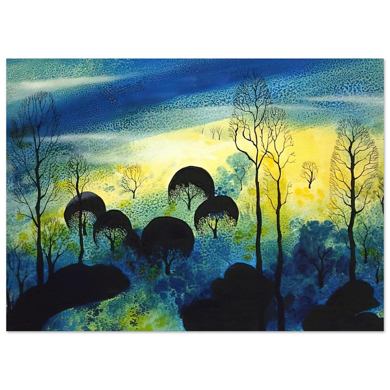 Eyvind Earle  Pastures Through the Fog Fine Art Poster / Art Print