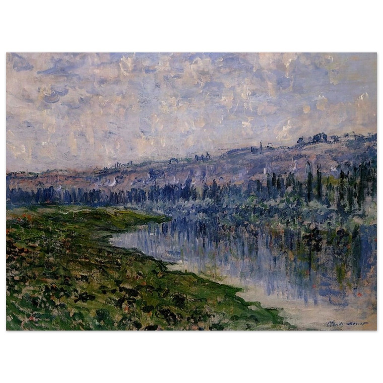 claude monet  The Seine and the Chaantemesle Hills Wood Print