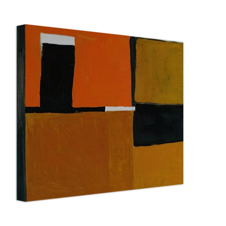 William Scott  Orange Black and White Composition  1953 Canvas