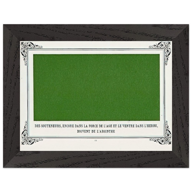 Alphonse Allais Green Backs Premium Wooden Framed Art Print / Poster