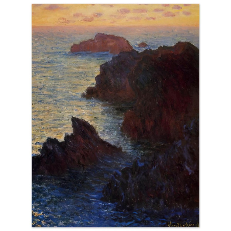claude monet  Rocky Point at PortGoulphar Wood Print