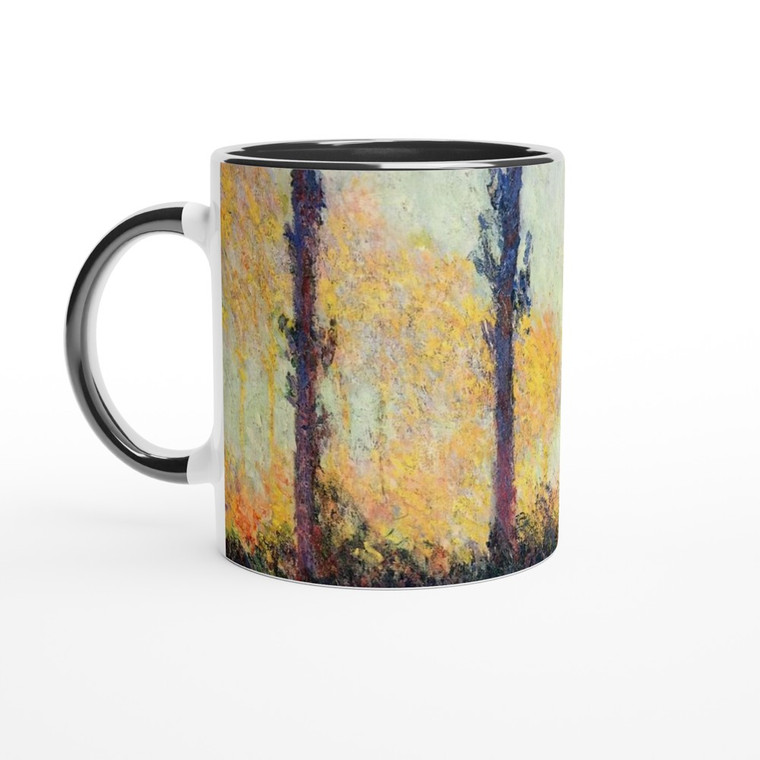 claude monet - Poplars Four Trees Ceramic Mug with Color Inside