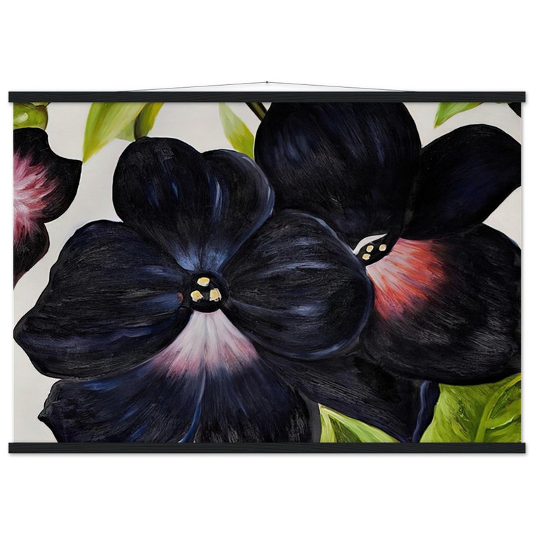 Georgia OKeeffe Black and Purple Petunias Matte Poster with Hanger