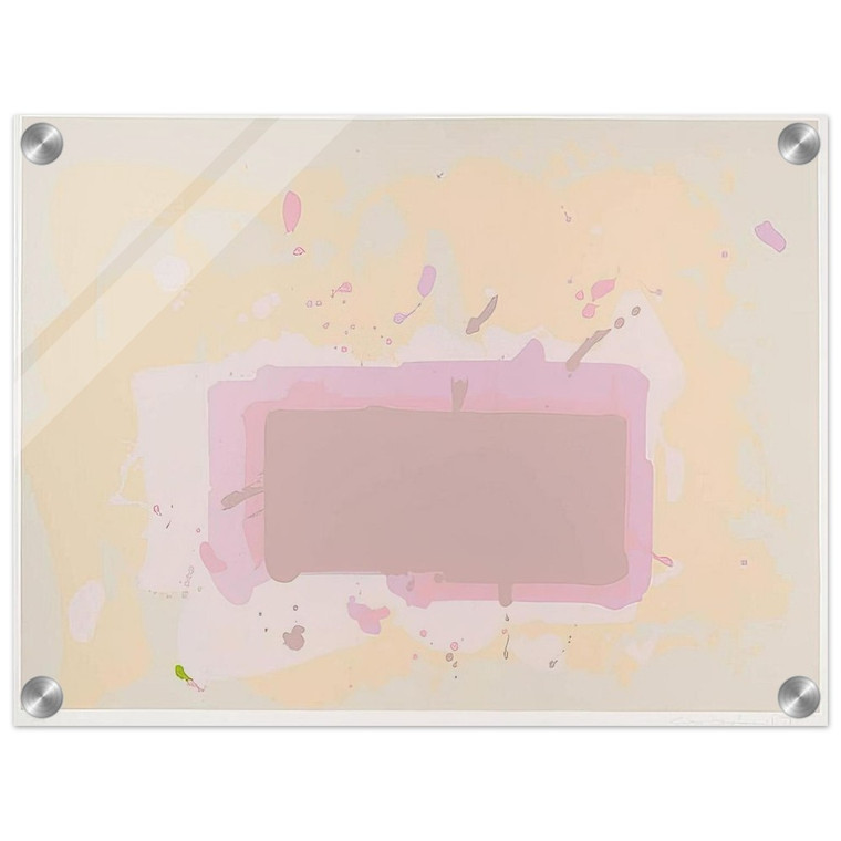 John Hoyland  Pale Yellow Pink and Brown  1971 Acrylic Print