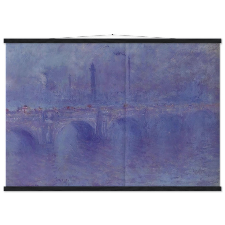 Monet Waterloo Bridge Fog Matte Poster with Hanger