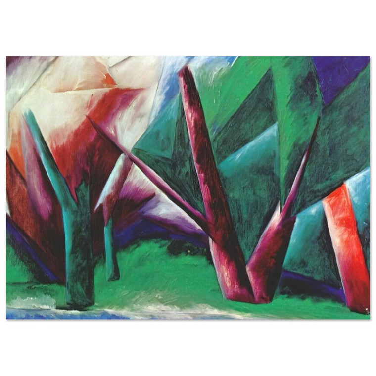 Natalia Goncharova  Forest Redgreen  1914 Fine Art Poster / Art Print