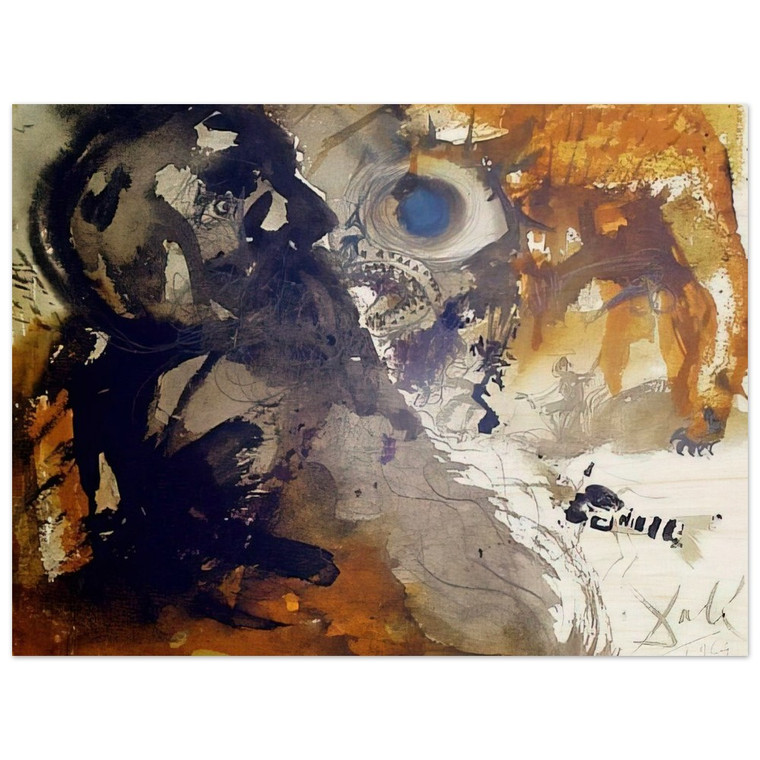 Salvador Dali  LEVIATHAN JOB 40 21 1967 Wood Print