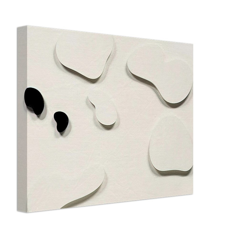 Jean Arp  Constellation with 5 White Forms and 2 Black Canvas